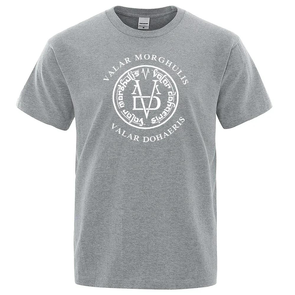 Valar Morghulis & Valar Dohaeris Men's and Women's T-Shirt Casual Hip-Hop Shirt Short Sleeve Oversized Casual Harajuku Tops