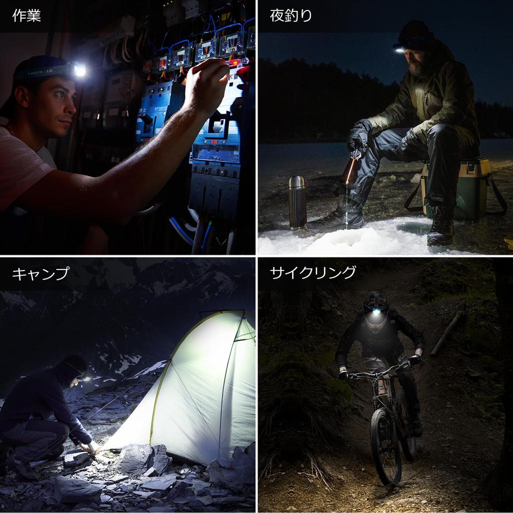 Lepro Rechargeable 300 Lumens LED Set of 2 Red Hours of IPX4 Ideal for Night Outdoor and Power Compact and Lightweight USB-C Headlamp, High-Brightness