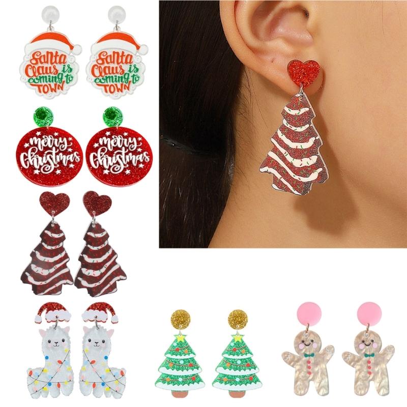 Fashion Dangle Earrings Tree Alpacas Gingerbreads Man Earrings Statement Jewelry
