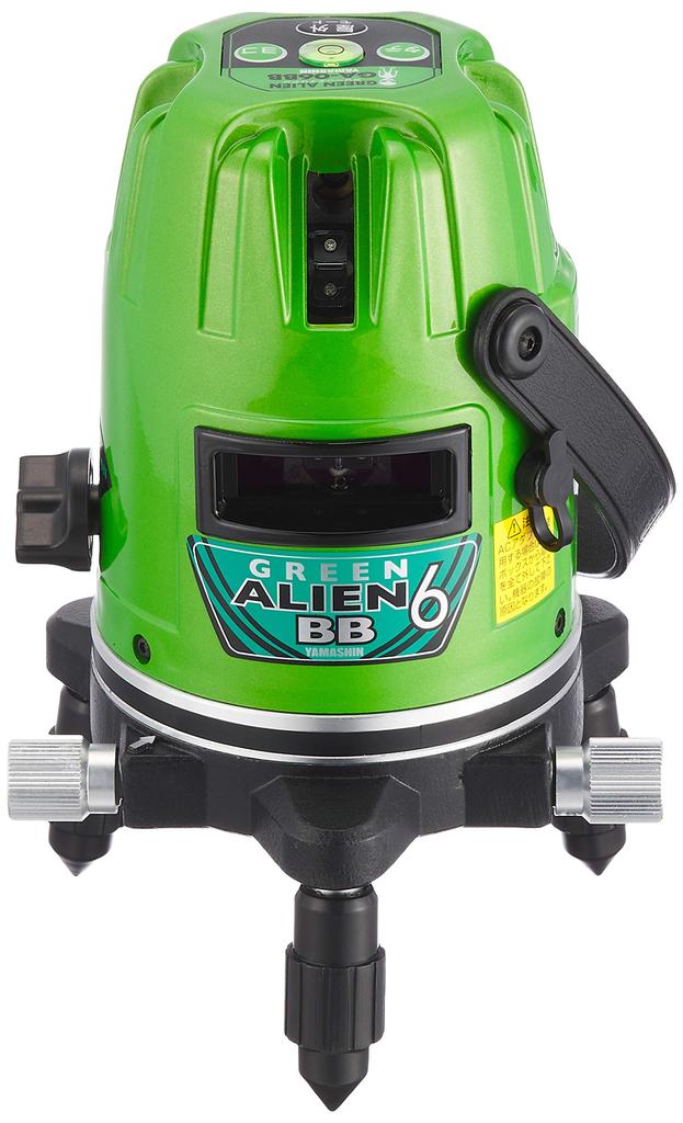 Yamashin Saw Co., Ltd. JAPAN Green Alien Laser Level large 4 1 horizontal line projection Y'sGOD GA-06BB (4-way square, vertical, type)