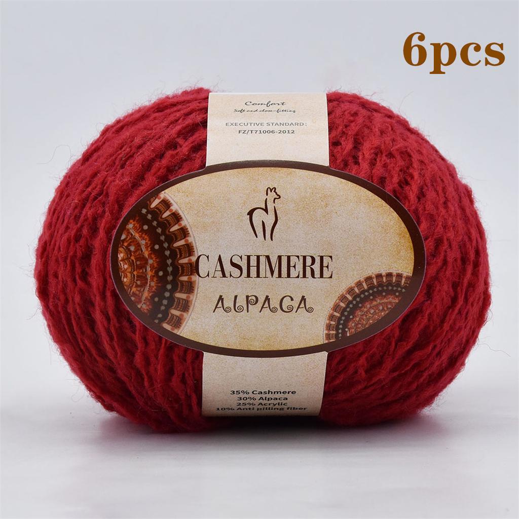 6pcs Luxurious Alpaca Cashmere Yarn Ultra Soft & Warm Handmade DIY Crocheting Yarn Suitable for Beginners Scarves300g/10.58oz