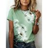 Fashionable Floral Print Women's Top Casual Short-sleeve Loose Comfortable T-shirt Versatile T-Shirts Women’s