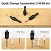 Woodworking Hole Opener Set, High-speed Steel Sinking Hole Drill, Taper Hole Drill, Hexagonal Screw Drilling Hardware Tool