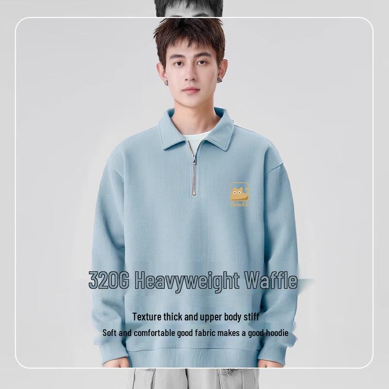 Baleno Men's Heavyweight Waffle Half-Zip Sweatshirt