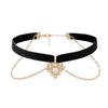 Double Layer Velvet Choker, Simple Heart Forest Style Clavicle Neck Collar