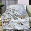Ganzjahres-Ultra-Weiche Flanelldecke mit HD-Druck - Weihnachts-Elch-Design für Sofa, Schlafzimmer und Geschenke