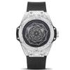 KIMSDUN Zlatý Poise Diamond Intarzované Módní trendy Kreativní pánské hodinky Silikonové rukavice Nights Vodotěsné sportovní Quartz hodinky