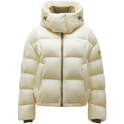 Damen Puffer-Daunenjacke mit abnehmbarer Kapuze