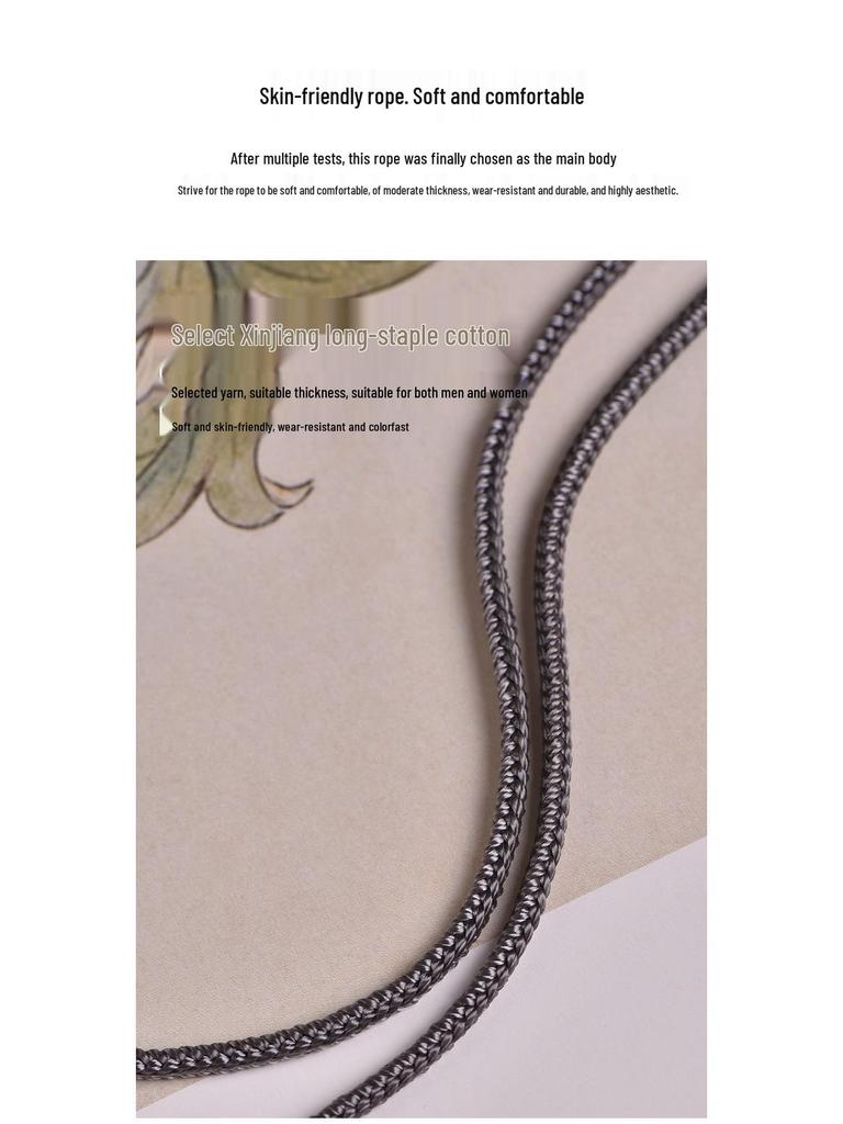 Collana Laccetto Intrecciato Fatto a Mano con Ciondolo Dorato: Stile Unisex di Alta Gamma