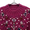 unused eimy istoire Long sleeve sweater F purple Knit Beads Women Used