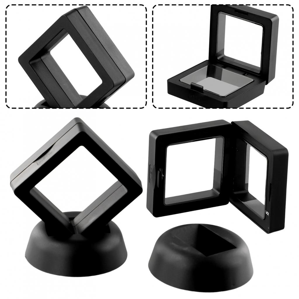 Black Coin Display Holder 50*50 Mm Gold/Silver Coins 2pcs Coins Medals Jewelry New