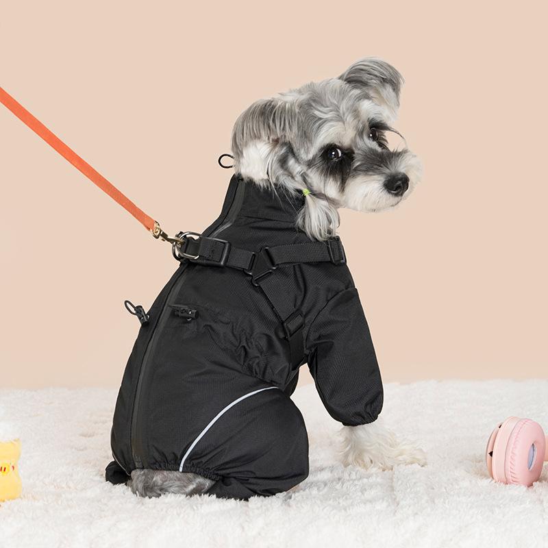 

Winter Dog Jumpsuit Schnauzer Clothing Pomeranian Poodle Bichon Corgi Shiba Inu Border Collie Dog Clothes Rompers Pet Apparel S чёрный