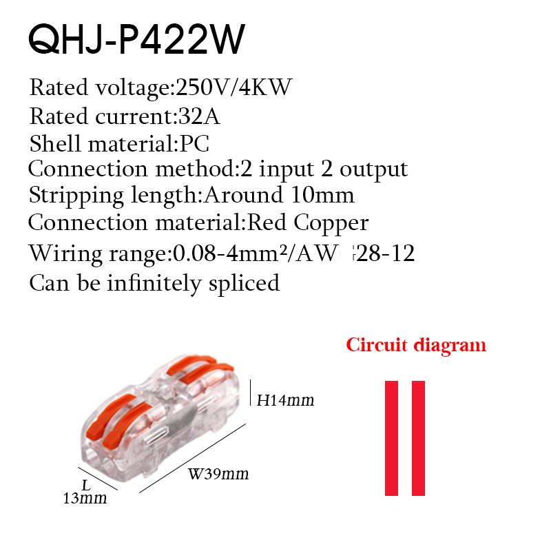 50PCS Wire Connectors Mini T Rail Fast Universal Compact Conductor Wiring Cable Electrical Connector Push-in Butt Terminal Block