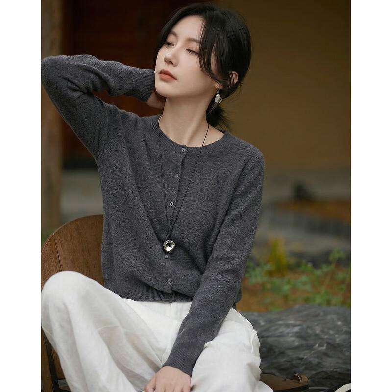 Demana Merino Cashmere Blend Knit Sweater for Women L