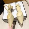 Women's Heeled Sandals Summer Fashion Sexy Pointed Toe Square Heel Candy Color Ladies Mules Shoes Party Wedding Women Pumps New