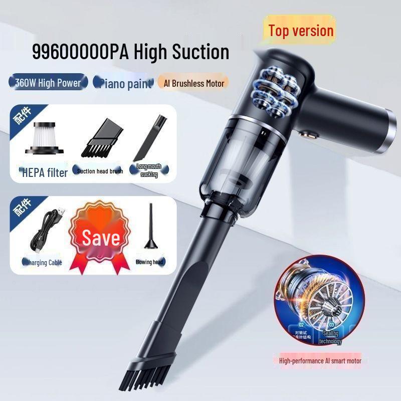 

Rechargeable Dual-Purpose Handheld Vacuum & Hair Dryer for Home, Car, & Desktop Cleaning [Domestic 122P] 1 hour use