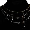 925 Sterling Silver Zircon Tassel Necklace with 18k Gold Plating – Star River Fresh Light Luxury Clavicle Chain, 2025 New Collection.