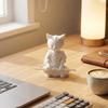 Estatua de Gato Guerrero Escultura de Gato Samurái Impresa en 3D Adorno Animal Caprichoso de Escritorio para Decoración de Mesa Estante de Sala de Estar Regalo para Amantes de los Gatos Coleccionistas