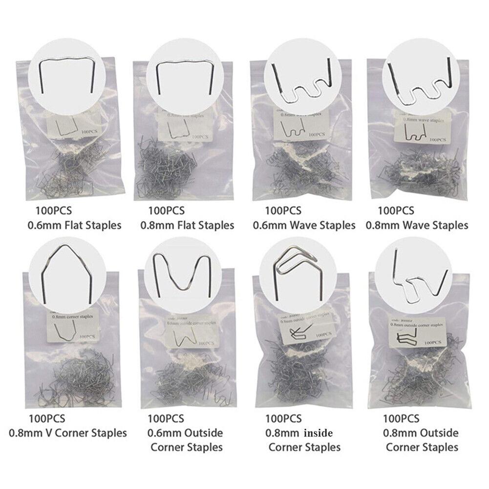 800 peças Hot Staples Automotive Plastic Repair Welding Nail para carro Bumper Fender Soldador Grampeador Kit de reparo de soldagem de plástico