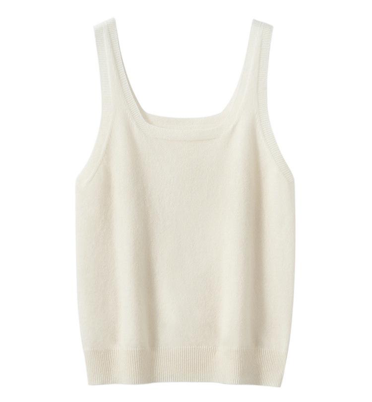

Women s Solid Cashmere Camisole: 100% 26-Gauge Knit, Ideal for Autumn/Winter as Inner or Outer Layer. M