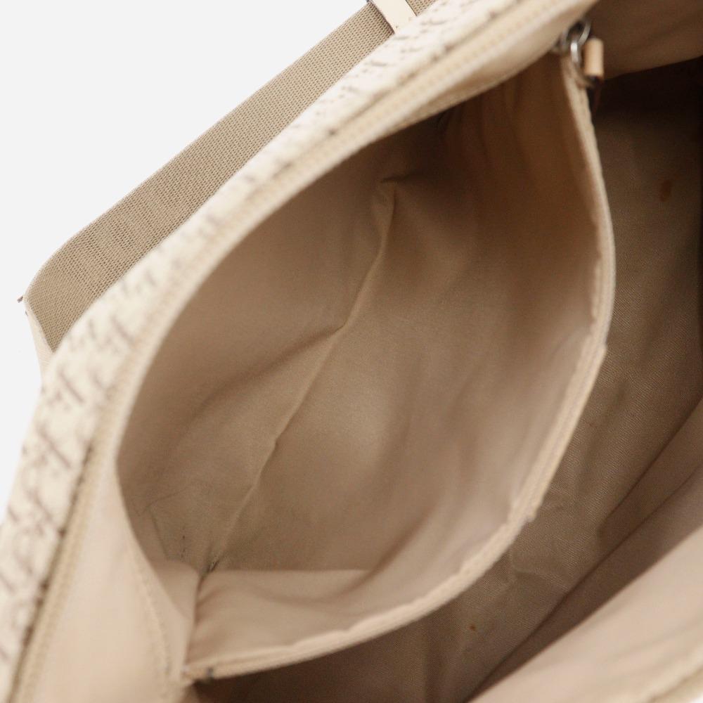 Dior Trotter Shoulder Bag 07RU 0064 Hobo Bag Beige Canvas Unisex Used