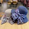 Summer sun protection hat, fashionable and versatile, pearl bow, wide-brimmed straw hat for women, travel bucket hat, sun hat, fisherman hat