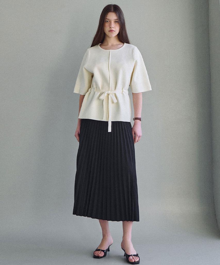 LUSIDA Belted Glow Knit Top
