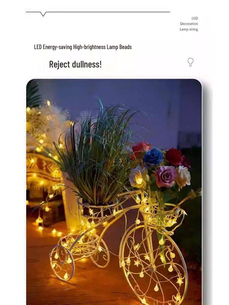 Waterproof Solar LED Star String Patio Lights for Outdoor Garden & Balcony - Hanging Tree Fairy Lights