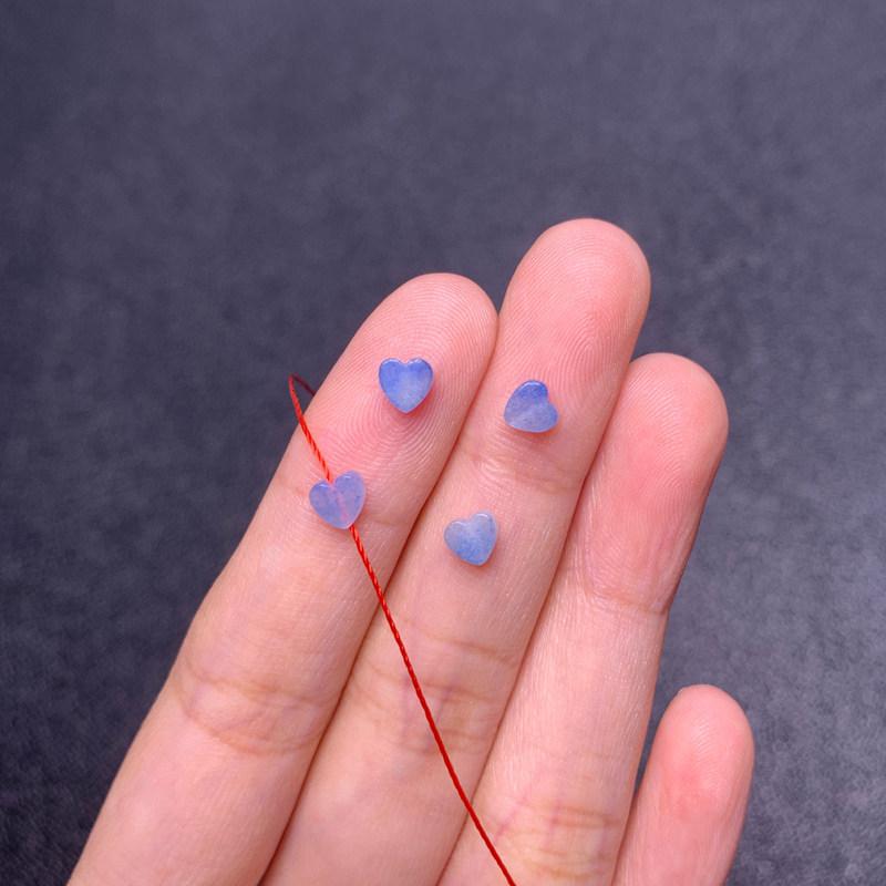 Blue Dongling Peach Heart Spacer Beads for DIY Jewelry Making