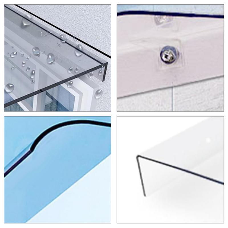 Copertina usii din fata Copertina curbata exterioara Husa din policarbonat matat Copertina de gradina UV rezistenta la ploaie si zapada 15,7x15,7 inci