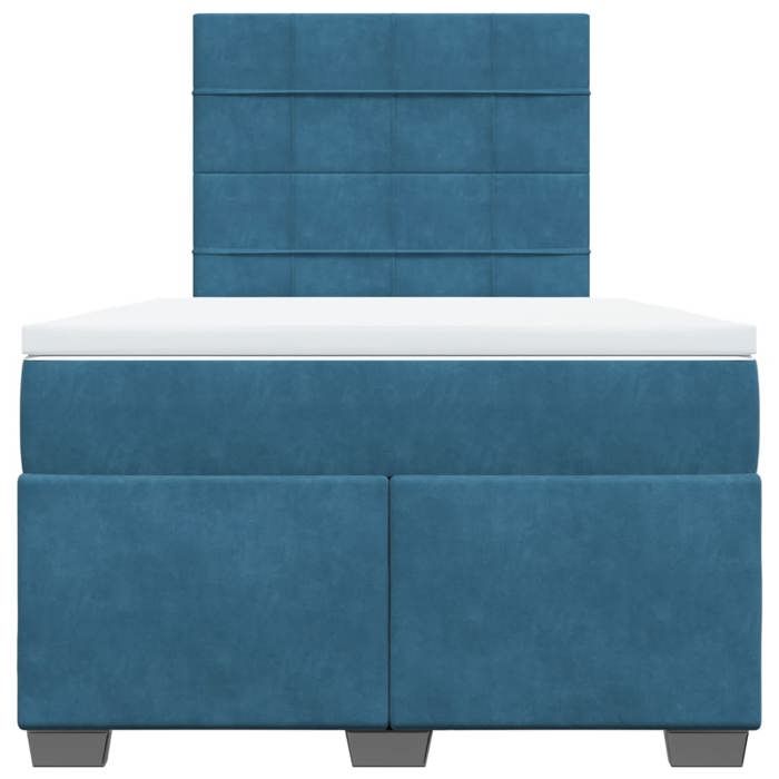 Maison Exclusive - Sommier à lattes de lit et matelas bleu 120x190 cm velours