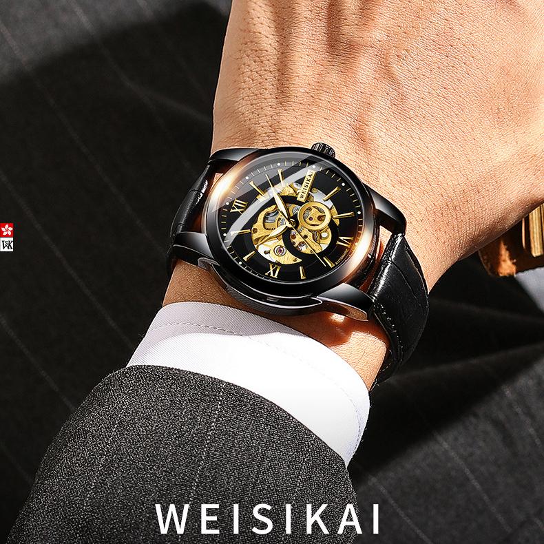 WEISIKAI 6018E Männer Uhren Neue TOP Marke Luxus herren Uhr Mit Box Wasserdicht Leucht Automatische herren Mechanische Uhren