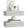 Vidaxl Półki Ścienne Z Szufladą, 2 Szt., Szare, 40X23,5X10 Cm, Mdf