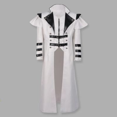 Men Coat Retro Medieval Royal Gothic Steampunk Cosplay Color Matching Lapel Long Sleeve Stage