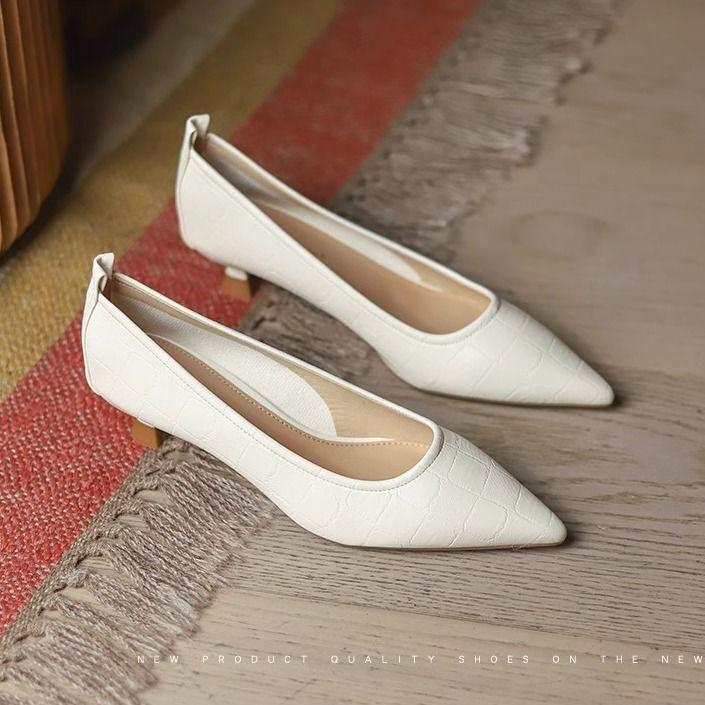 

Модная обувь для женщин Туфли-лодочки на низком каблуке Элегантные женские туфли Мокасины Офисные Черные по акции Корейский стиль Натуральная марка Предложение Шикарный остроносый туфель 34