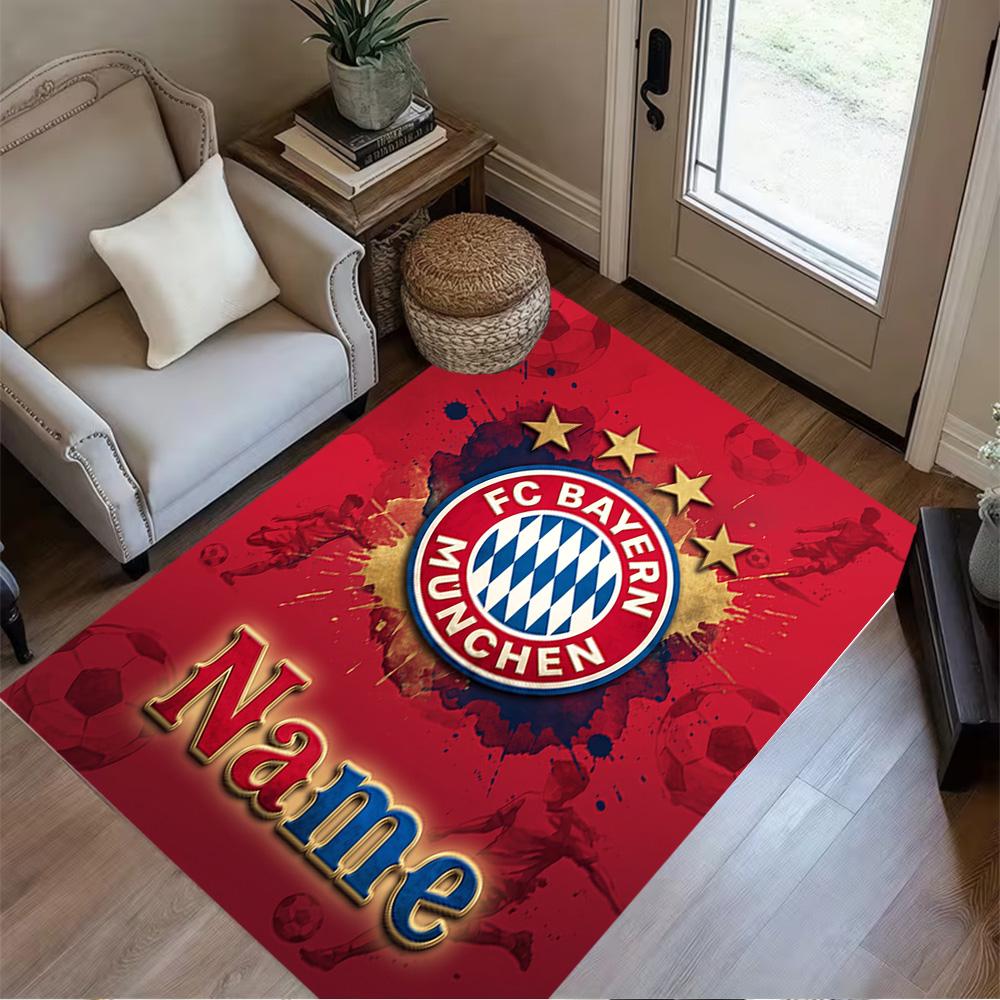 Bayern Munich Fan Artwork Carpet Perfect for Foyer Hallway Bedrooms Game Room Anti-slip Rug Decorate Offices Perfect Birthday/Christmas Gift Idea