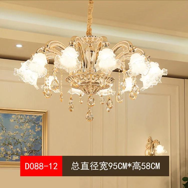 European Crystal Chandelier Ceiling Lamp Living Room Modern Bedroom Room Warm Atmosphere Simple European Lamps