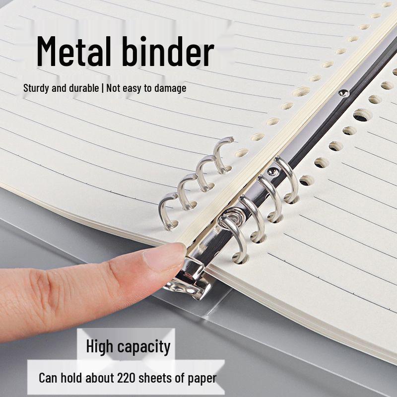 B5 Transparent Loose-Leaf Binder with Refill – Grid, Lined, and Blank Pages, Soft Cover