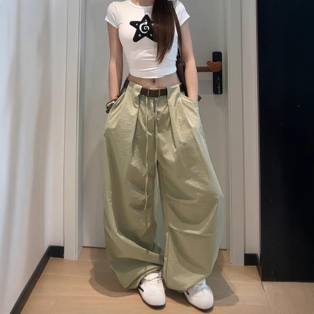Summer New Loose Sports Quick-drying Pants Women's Solid Color Casual Versatile Wide-leg Pants