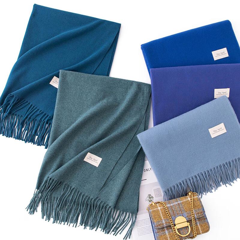 Pure Color Polyester Tassel Scarf & Shawl