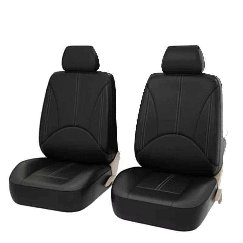 SEAMETAL Leatherette Car Seat Cover Set Breathable Auto Seat Cushion Universal Full-Wrapped Seat Cover Compatible with Airbag