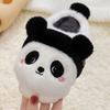 Novos chinelos de inverno para casa, sapatos de panda para meninas, chinelos quentes para casa, animais de pele, mulas fofas para crianças, sapatos de chão internos kawaii
