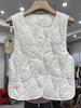 Light and thin V-neck down vest women's short model, new white duck down with bottom vest, rhombus tide.