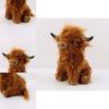 Scottish Highland Cow Plush Toy Soft And Skin Friendly Simulation Doll For Kids 9.8in Long-haired Gift