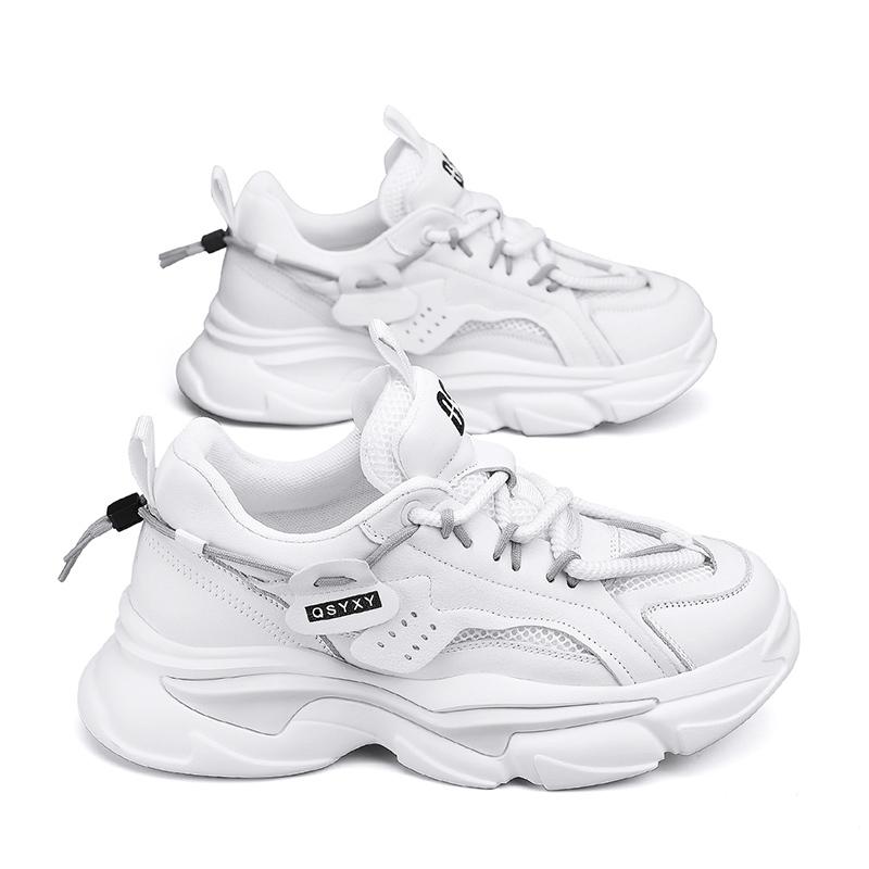 

Мужская спортивная обувь, сетчатые дышащие массивные кроссовки, мужская амортизирующая обувь для папы на толстой подошве 44 белый