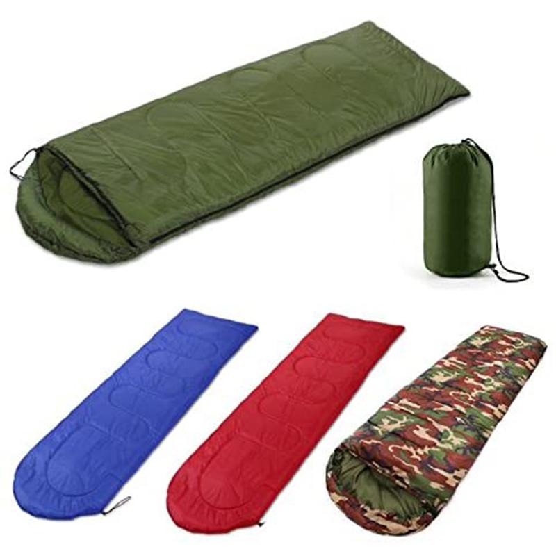 Envelope Type Blue Outdoor Sleeping Bag Camping Essential Hollow Fiber 170T Sleeping Bag