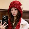 Autumn And Winter Warm Handmade Braid Knitted Hat Trend   Patch Tassel Wool Hat