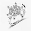 Winter CZ Snowflake Opening Rings for Women Girls Christmas Jewelry Fidget Anxiety Relaxing Ring Year Gift