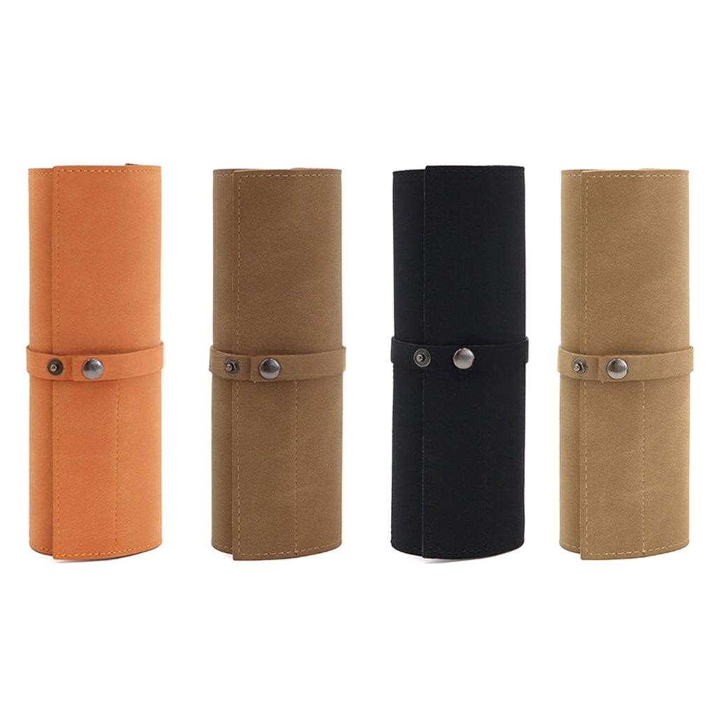 Watch Band Case Organizer,PU Leather Travel Watch Case Watch Roll Organizer,Watch Band Portable Storage Bag Orange