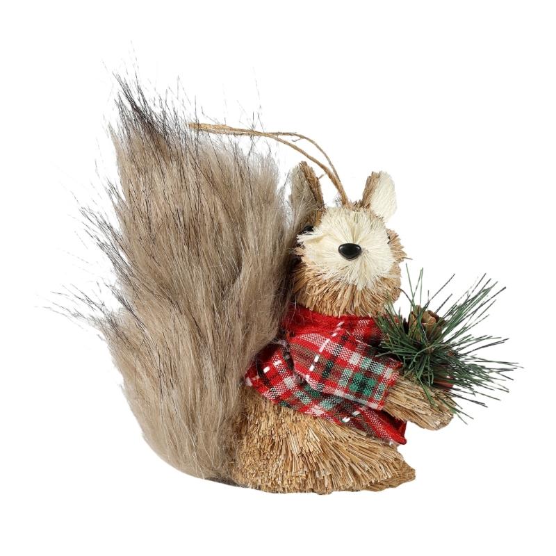 Handcrafted Hanging Squirrel Holiday Decoration Foam Christmas Ornament For Indoor Window Desktop Holiday Display